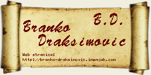 Branko Draksimović vizit kartica